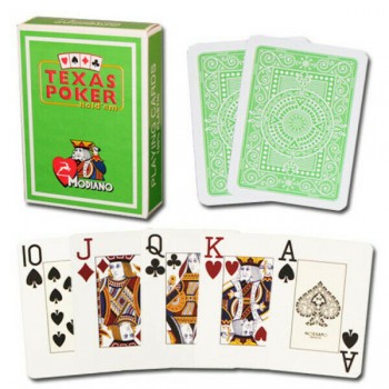 Modiano Texas Poker Hold Em Jumbo Index kortos (šviesiai žalios)